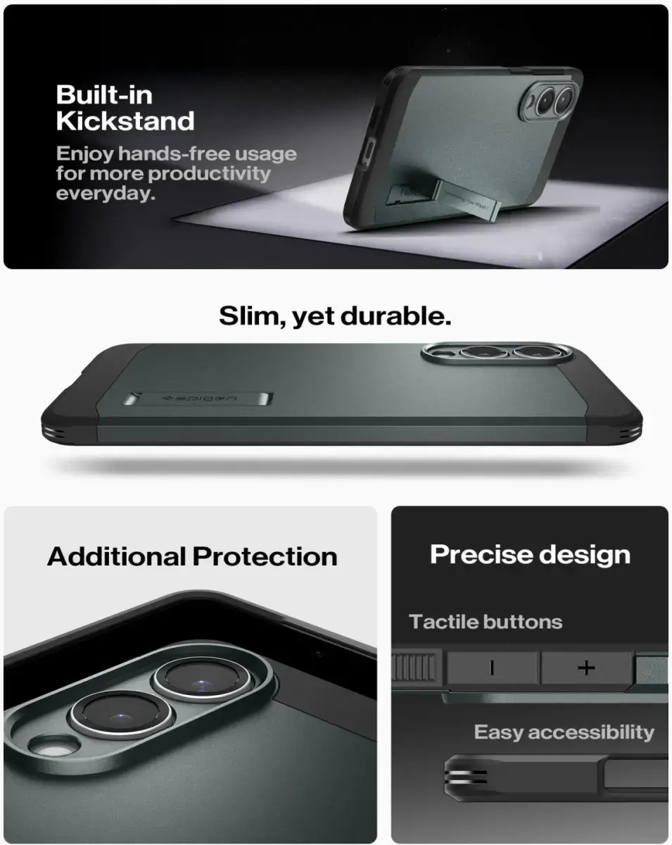 Spigen Tough Armor Samsung Galaxy S25 Edge Hoesje MagSafe Back Cover Groen afbeelding 4