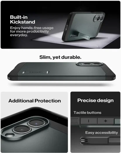 Spigen Tough Armor Samsung Galaxy S25 Edge Hoesje MagSafe Back Cover Groen afbeelding 4