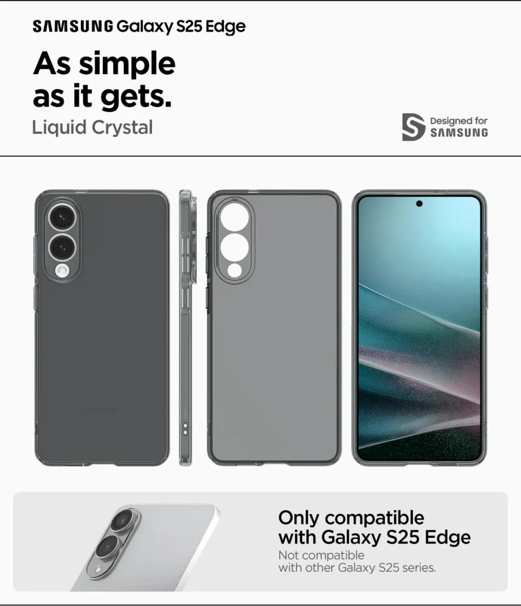 Spigen Liquid Crystal Samsung Galaxy S25 Edge Hoesje Zwart Transparant afbeelding 8