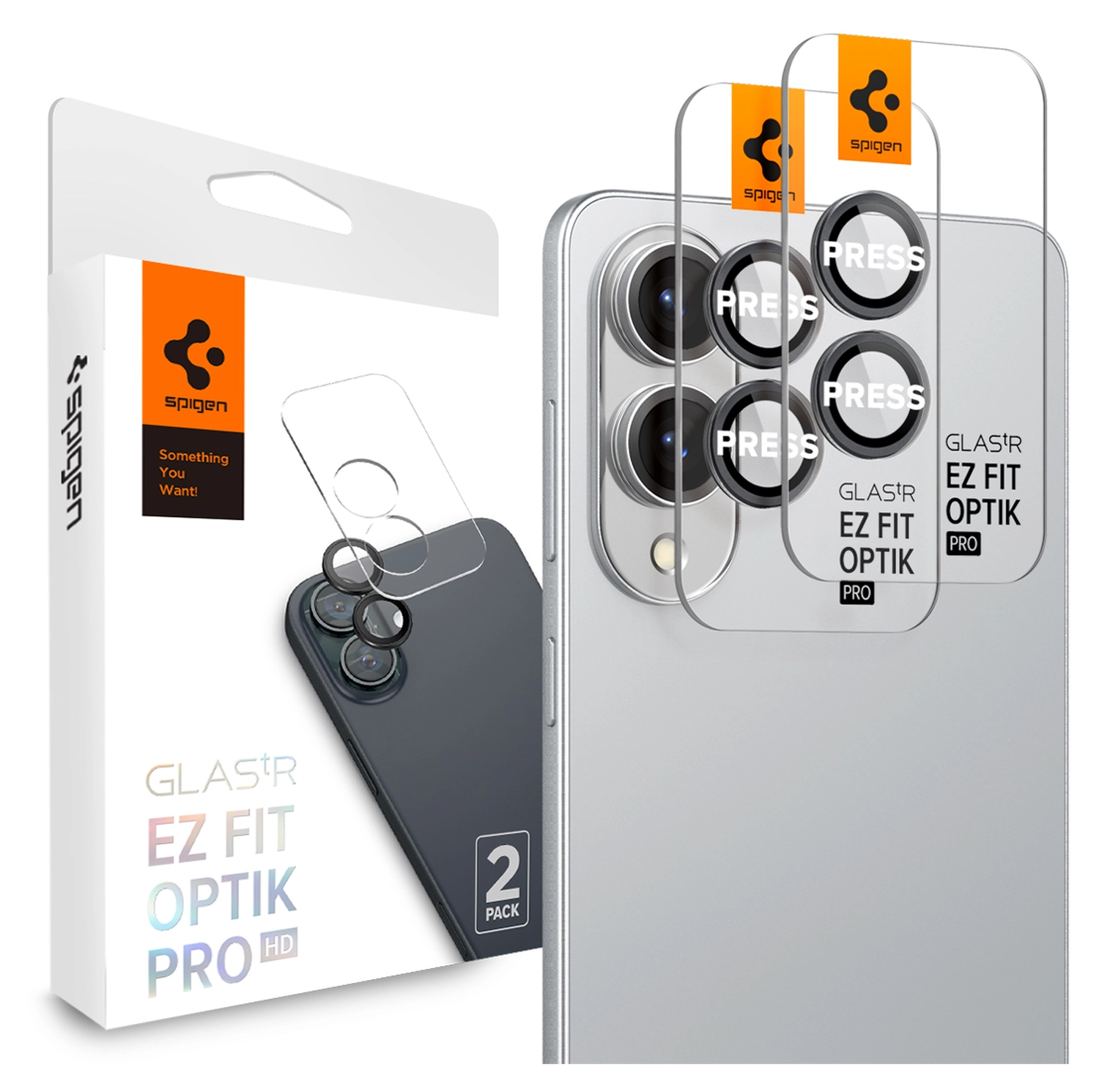 Spigen Optik Pro HD Samsung Galaxy S25 Edge Camera Lens Protector Zwart 2-Pack afbeelding 1