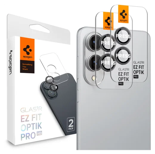 Spigen Optik Pro HD Samsung Galaxy S25 Edge Camera Lens Protector Zwart 2-Pack afbeelding 1