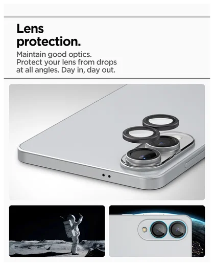 Spigen Optik Pro HD Samsung Galaxy S25 Edge Camera Lens Protector Zwart 2-Pack afbeelding 5