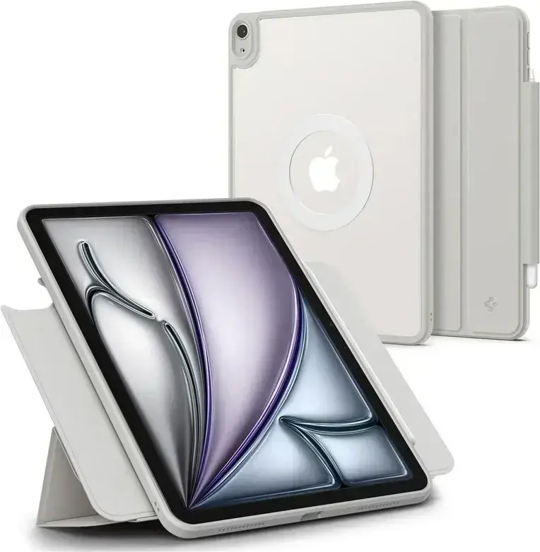 Spigen AirSkin Pro OneTap Apple iPad Air 13 (2024/2025) Hoes Book Case Grijs afbeelding 1