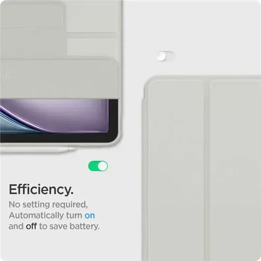 Spigen AirSkin Pro OneTap Apple iPad Air 13 (2024/2025) Hoes Book Case Grijs afbeelding 7