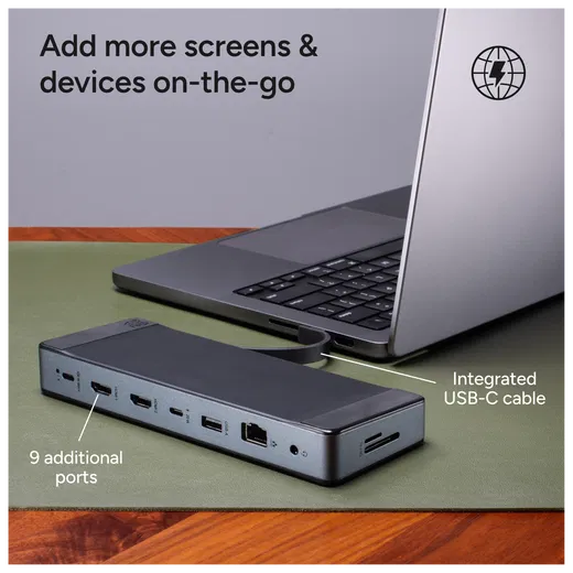 ZAGG 9-Port Hub 100W USB-C Docking Station voor Laptop, MacBook en Tablet afbeelding 5