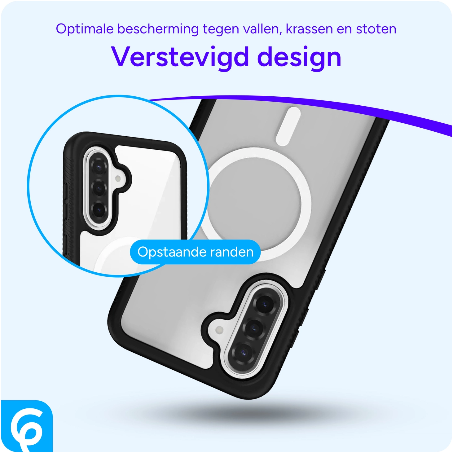 Samsung Galaxy A56 Hoesje Full Protect 360° Cover met MagSafe / Qi2 Zwart afbeelding 2