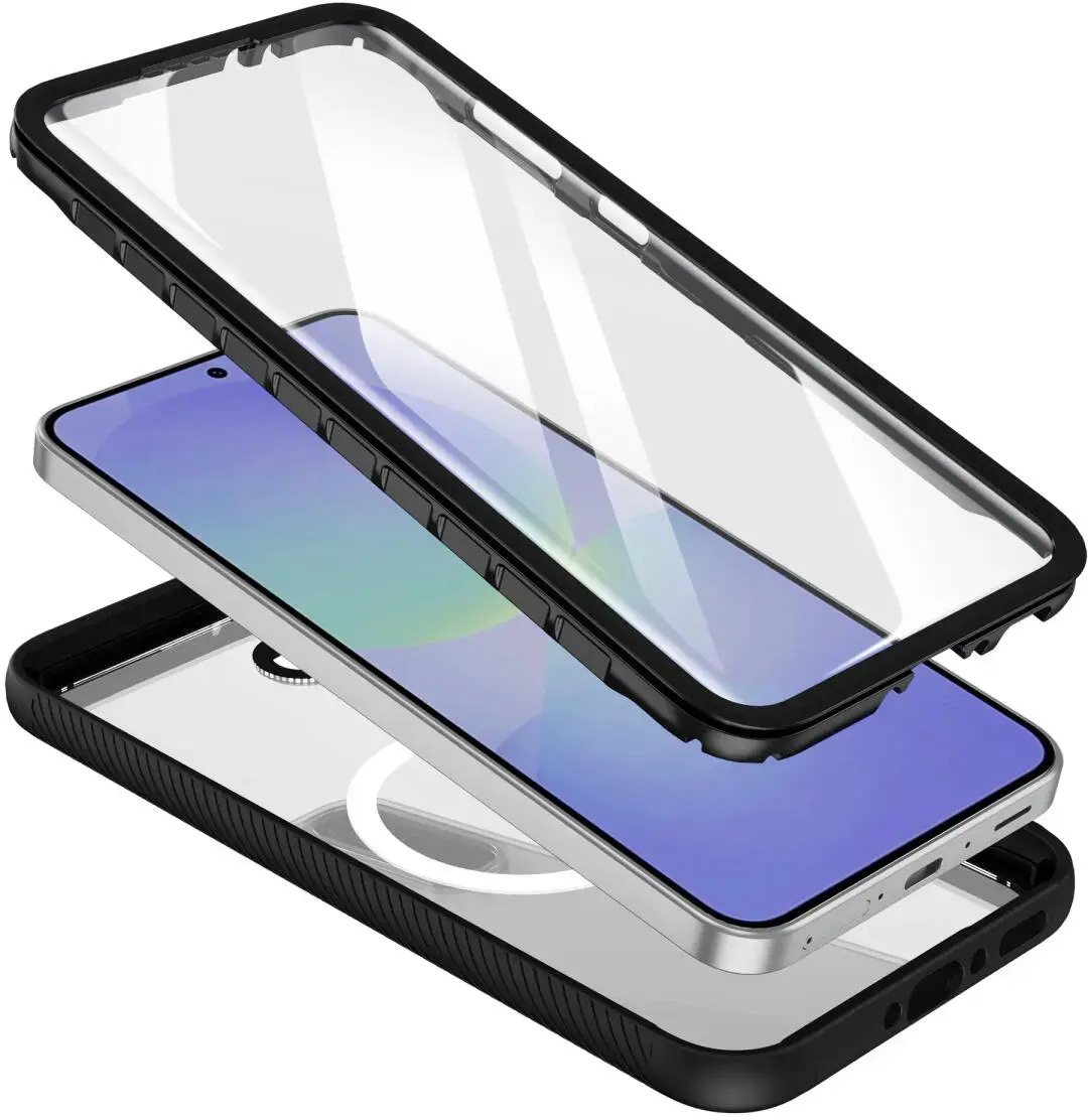 Samsung Galaxy A56 Hoesje Full Protect 360° Cover met MagSafe / Qi2 Zwart afbeelding 7