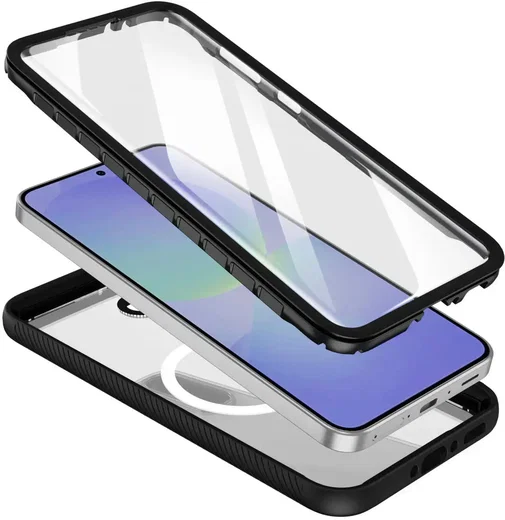 Samsung Galaxy A56 Hoesje Full Protect 360° Cover met MagSafe / Qi2 Zwart afbeelding 7