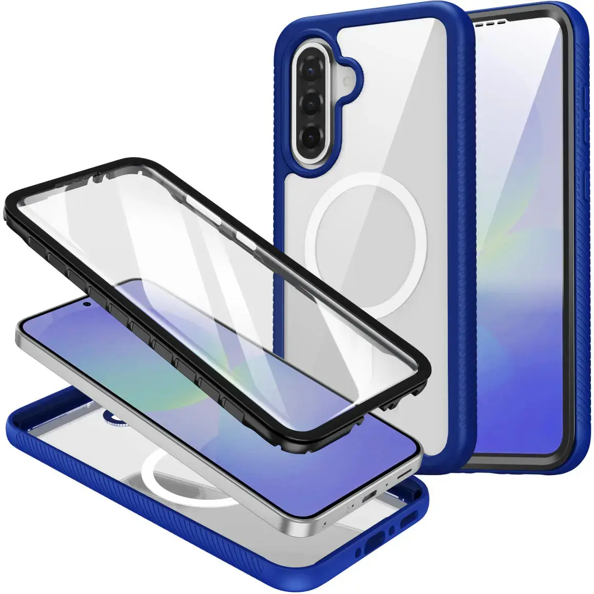 Samsung Galaxy A56 Hoesje Full Protect 360° Cover met MagSafe / Qi2 Blauw afbeelding 1