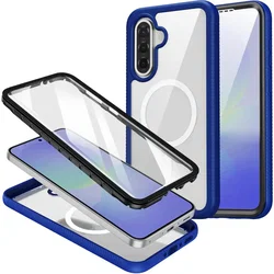 Samsung Galaxy A56 Hoesje Full Protect 360° Cover met MagSafe / Qi2 Blauw afbeelding