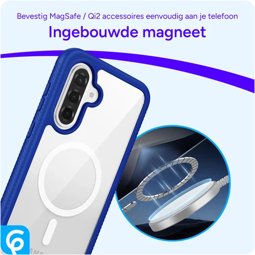 Samsung Galaxy A56 Hoesje Full Protect 360° Cover met MagSafe / Qi2 Blauw afbeelding 3