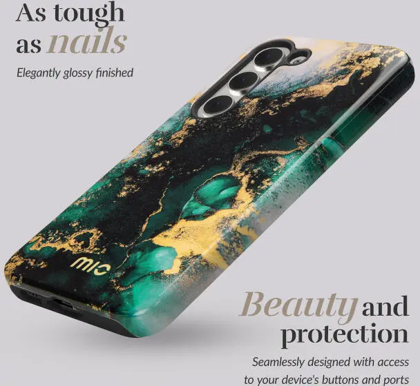 MIO MagSafe Samsung Galaxy A16 Hoesje Hard Shell Back Cover Green Marble afbeelding 2
