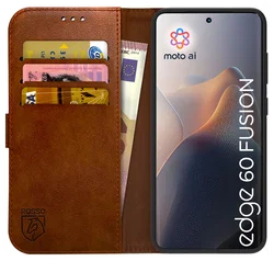 Rosso Element Motorola Edge 60 Fusion Hoesje Book Case Wallet Bruin afbeelding