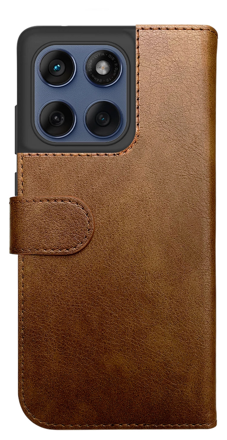 Rosso Element Motorola Edge 60 Fusion Hoesje Book Case Wallet Bruin afbeelding 2