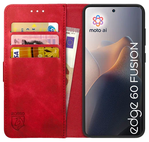 Rosso Element Motorola Edge 60 Fusion Hoesje Book Case Wallet Rood afbeelding 1