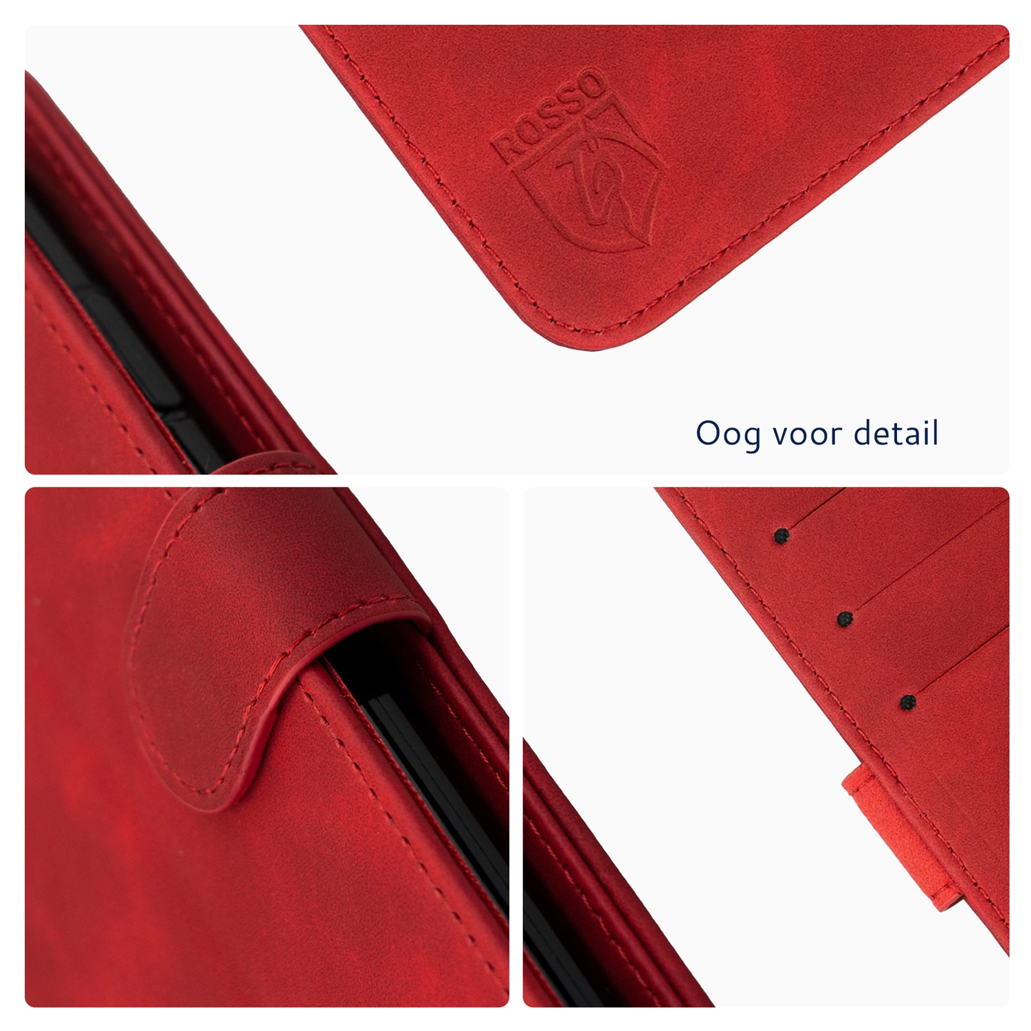 Rosso Element Motorola Edge 60 Fusion Hoesje Book Case Wallet Rood afbeelding 3