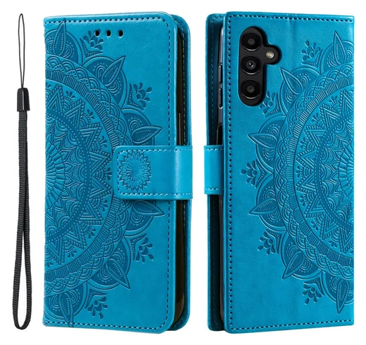 Samsung Galaxy A26 Hoesje Mandala Book Case met Pasjeshouder Blauw afbeelding 1