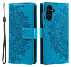 Samsung Galaxy A26 Hoesje Mandala Book Case met Pasjeshouder Blauw afbeelding