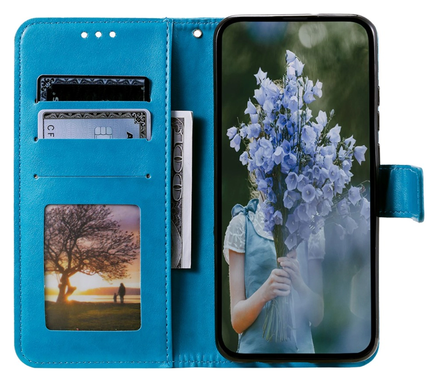 Samsung Galaxy A26 Hoesje Mandala Book Case met Pasjeshouder Blauw afbeelding 2