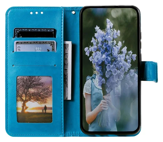 Samsung Galaxy A26 Hoesje Mandala Book Case met Pasjeshouder Blauw afbeelding 2