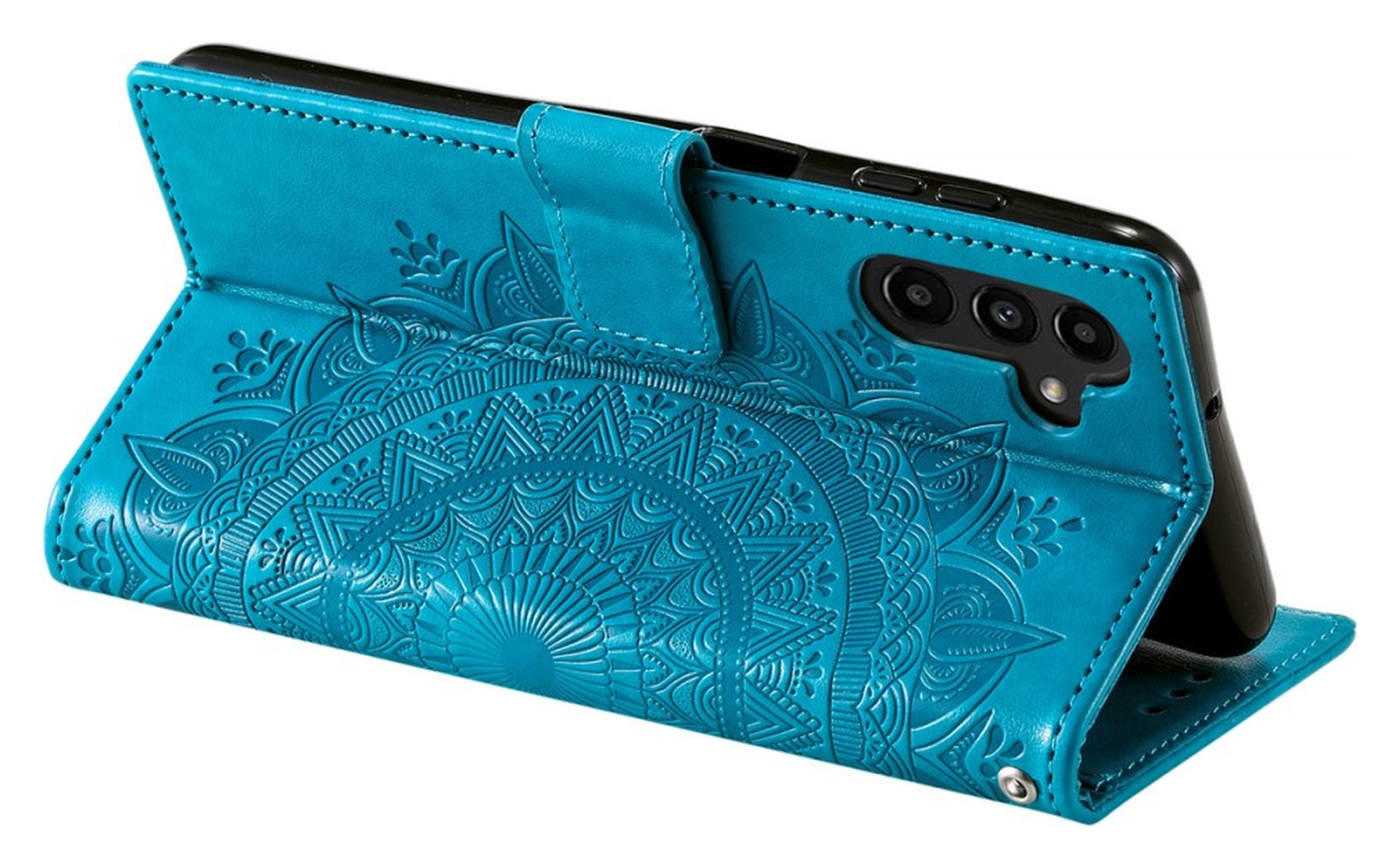 Samsung Galaxy A26 Hoesje Mandala Book Case met Pasjeshouder Blauw afbeelding 4