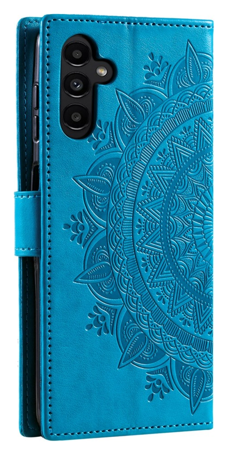 Samsung Galaxy A26 Hoesje Mandala Book Case met Pasjeshouder Blauw afbeelding 6