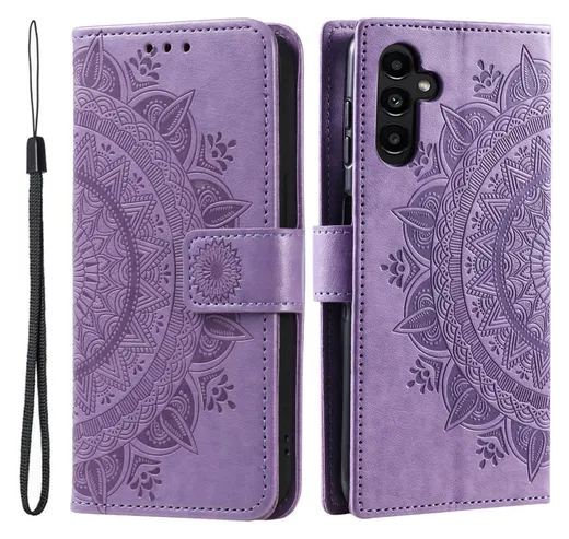 Samsung Galaxy A26 Hoesje Mandala Book Case met Pasjeshouder Paars afbeelding 1
