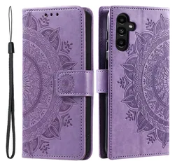 Samsung Galaxy A26 Hoesje Mandala Book Case met Pasjeshouder Paars afbeelding