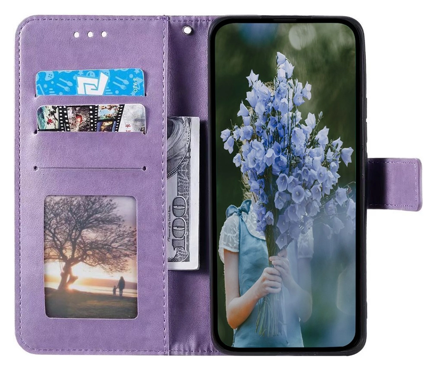 Samsung Galaxy A26 Hoesje Mandala Book Case met Pasjeshouder Paars afbeelding 2