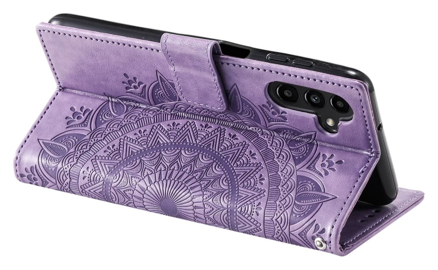 Samsung Galaxy A26 Hoesje Mandala Book Case met Pasjeshouder Paars afbeelding 4