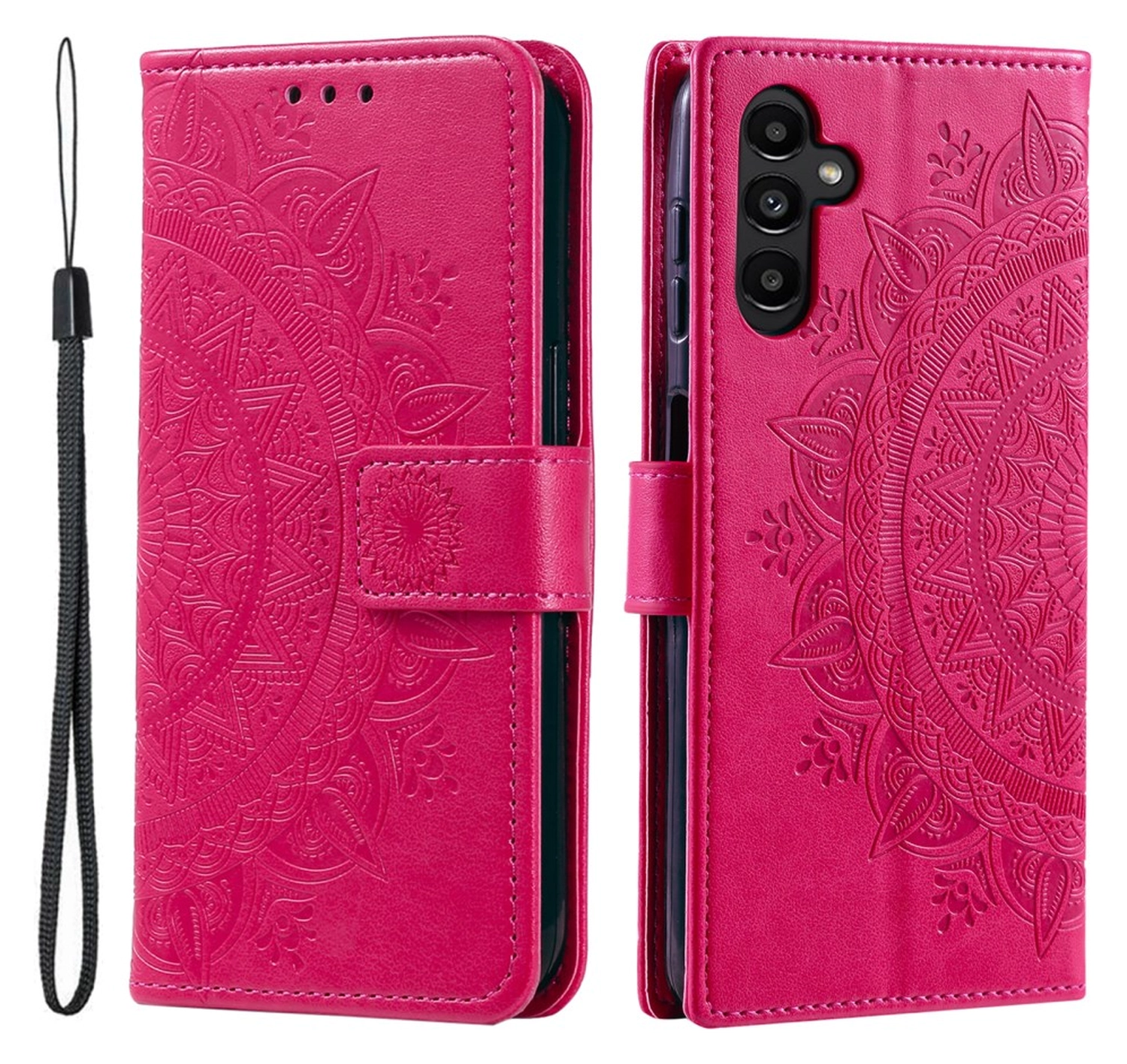 Samsung Galaxy A26 Hoesje Mandala Book Case met Pasjeshouder Roze afbeelding 1