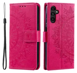 Samsung Galaxy A26 Hoesje Mandala Book Case met Pasjeshouder Roze afbeelding