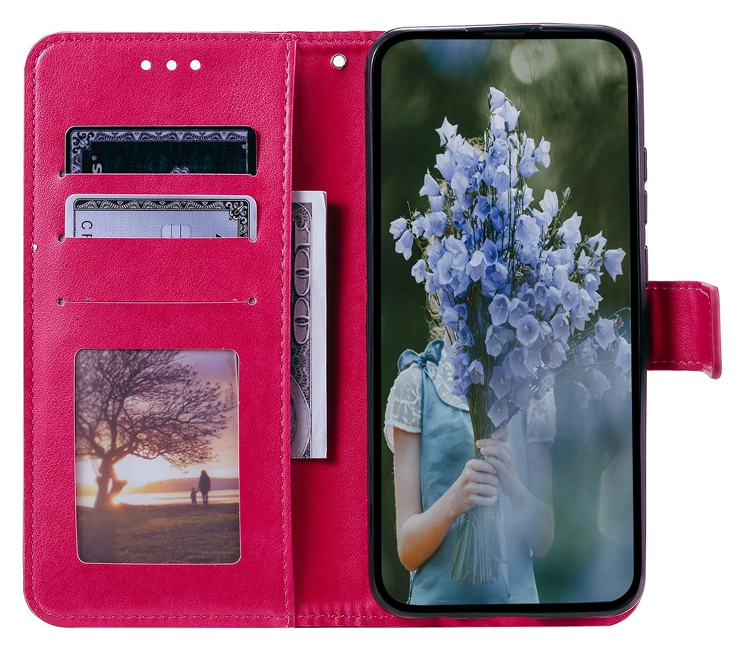 Samsung Galaxy A26 Hoesje Mandala Book Case met Pasjeshouder Roze afbeelding 2