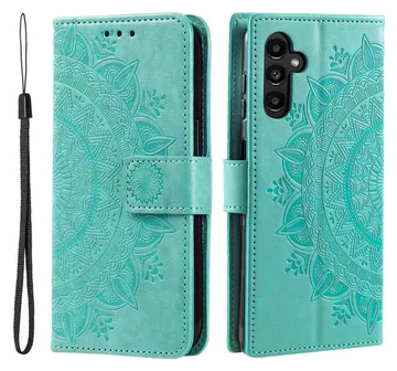 Samsung Galaxy A26 Hoesje Mandala Book Case met Pasjeshouder Groen