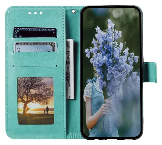 Samsung Galaxy A26 Hoesje Mandala Book Case met Pasjeshouder Groen afbeelding 2