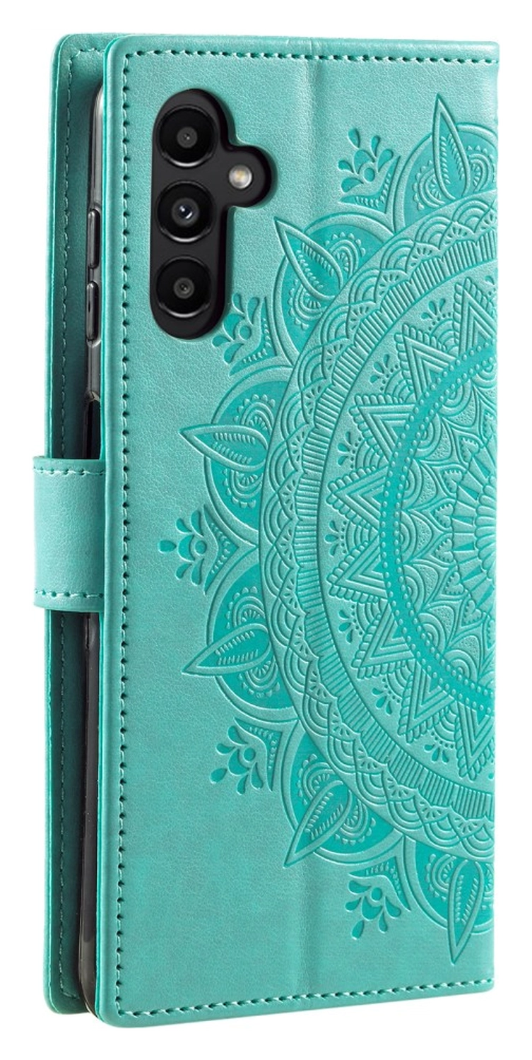 Samsung Galaxy A26 Hoesje Mandala Book Case met Pasjeshouder Groen afbeelding 6