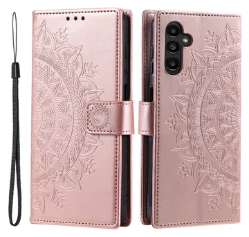 Samsung Galaxy A26 Hoesje Mandala Book Case met Pasjeshouder Roze Goud