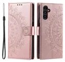 Samsung Galaxy A26 Hoesje Mandala Book Case met Pasjeshouder Roze Goud