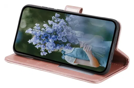 Samsung Galaxy A26 Hoesje Mandala Book Case met Pasjeshouder Roze Goud afbeelding 3