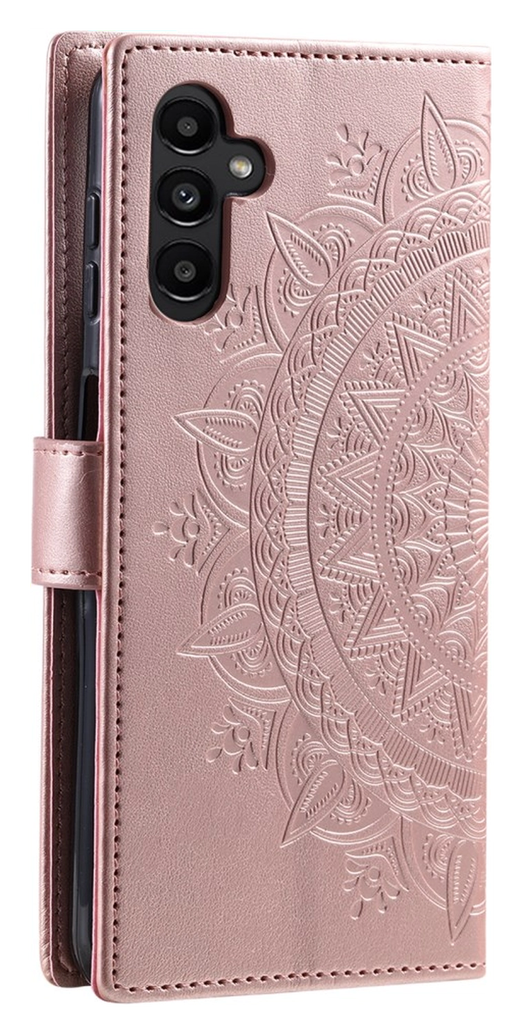 Samsung Galaxy A26 Hoesje Mandala Book Case met Pasjeshouder Roze Goud afbeelding 6