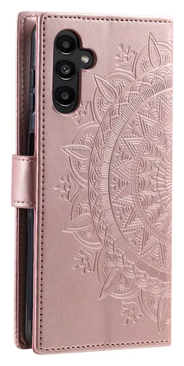 Samsung Galaxy A26 Hoesje Mandala Book Case met Pasjeshouder Roze Goud afbeelding 6