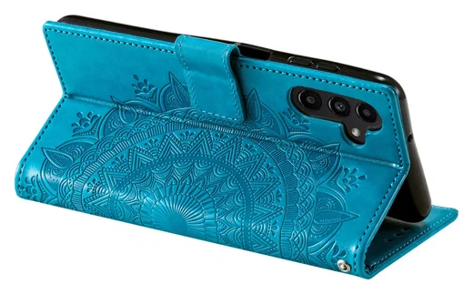 Samsung Galaxy A36 Hoesje Mandala Book Case met Pasjeshouder Blauw afbeelding 4