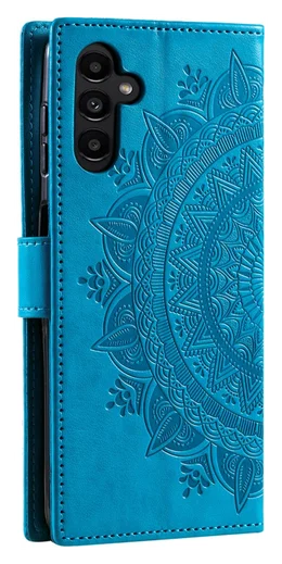 Samsung Galaxy A36 Hoesje Mandala Book Case met Pasjeshouder Blauw afbeelding 6