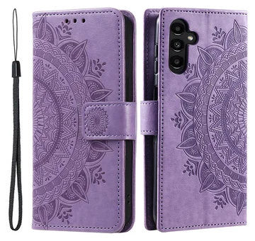Samsung Galaxy A36 Hoesje Mandala Book Case met Pasjeshouder Paars