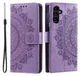 Samsung Galaxy A36 Hoesje Mandala Book Case met Pasjeshouder Paars