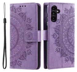 Samsung Galaxy A36 Hoesje Mandala Book Case met Pasjeshouder Paars afbeelding