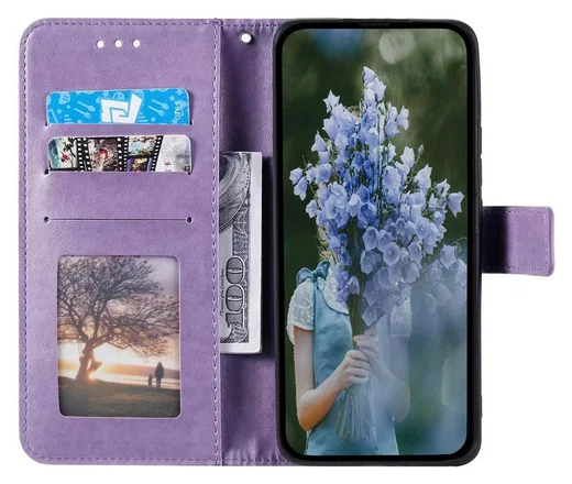 Samsung Galaxy A36 Hoesje Mandala Book Case met Pasjeshouder Paars afbeelding 2