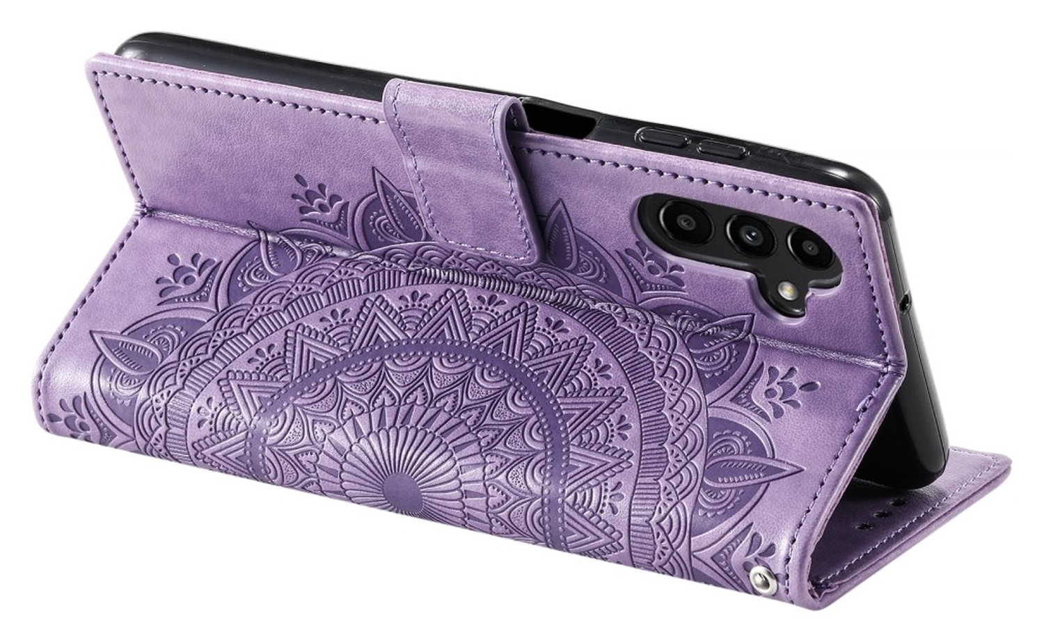Samsung Galaxy A36 Hoesje Mandala Book Case met Pasjeshouder Paars afbeelding 4