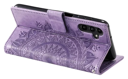 Samsung Galaxy A36 Hoesje Mandala Book Case met Pasjeshouder Paars afbeelding 4