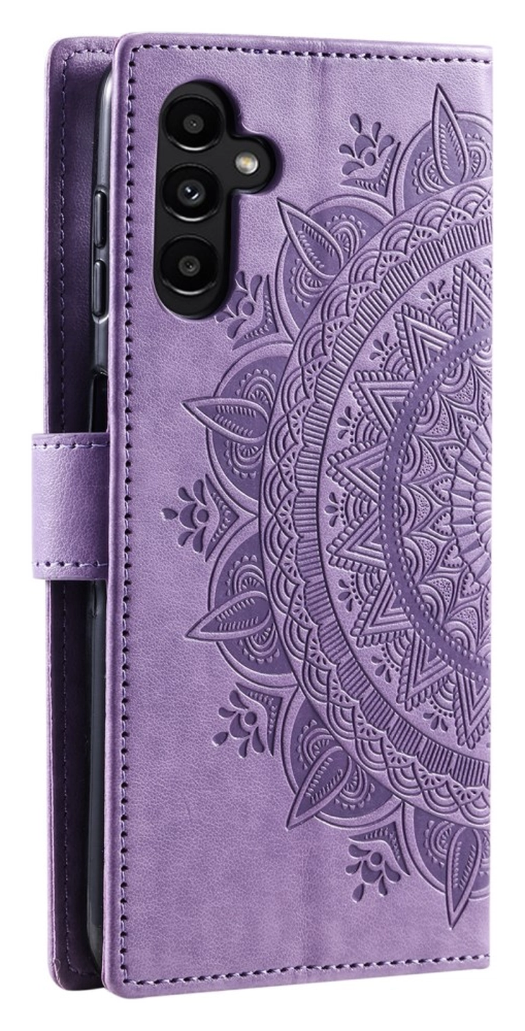 Samsung Galaxy A36 Hoesje Mandala Book Case met Pasjeshouder Paars afbeelding 6